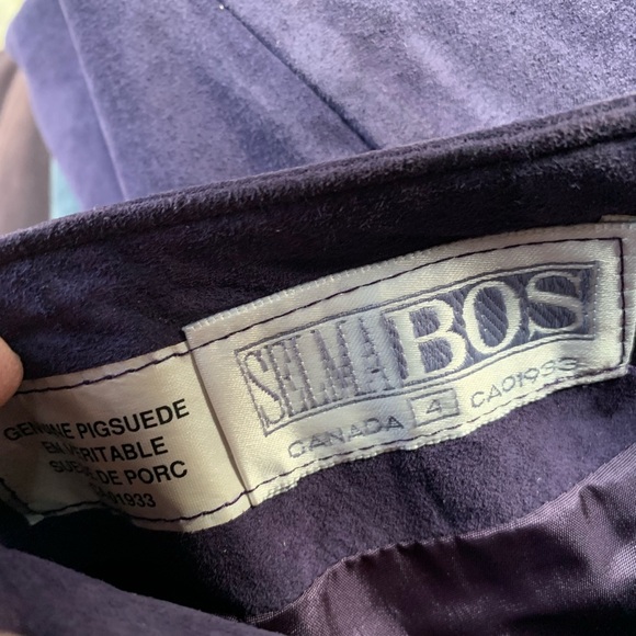 EUC vintage purple leather suede midi skirt - Picture 8 of 8